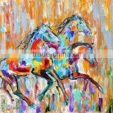 100% Hand Painted Abstract Mural Animals Oil Painting Wall Knife Lovely Dog Painting For Living Room thumbnail-2