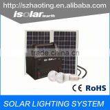 IS-2377S 350W AC DC solar power system support external battery with led lighting and speaker generator system