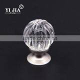 1 1/6 Inch Clear Brass Base Brushed Nickel Crystal Knobs thumbnail-3