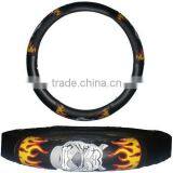 Mad Dog With Flames Steering Wheel Cover thumbnail-1
