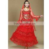 Professional Long Pleated Sexy Egyptian Style Belly Dance Costume for Girls thumbnail-4