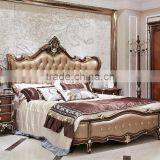 Italian Wood Bedroom Furniture Set, Luxury Royal Bed Room Furniture thumbnail-4