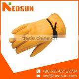 Yellow Leather Top Quality Gloves for Driving thumbnail-1