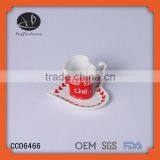 Lovely Ceramic Heart Shaped Tea Cup and Saucer ,heart Cup and Saucer for Gifts,heart Cup thumbnail-1