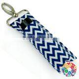 Cotton Light Pink Chevron Lipstick Holder Cheap Customized Key Chain thumbnail-3