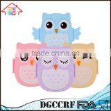 NBRSC Wholesale Portable Kids Cute Owl Lunch Box Food Storage Container Plastic Bento Box With Spoon thumbnail-3
