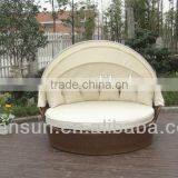 Rattan Round Outdoor Lounge Bed With Canopy thumbnail-4