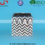 New Design Electric Plating Copper and Light Gold Geometry Patterned Square Ceramic Planter Pot thumbnail-5