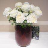 Craft Artificial Fake Floral Blume Single Flower With Plastic Stem Fabric Flowers for Headbands