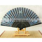 Folk Style Wedding Favor Custom Printed Logo Bamboo Folding Wedding Hand Fan thumbnail-6