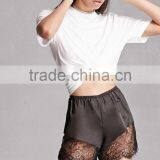 Sexy Ladies Shorts Eyelash Lace Scalloped Hem Satin 100% Polyester Shorts Extender thumbnail-6