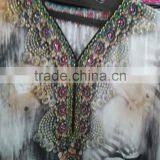 DIGITAL Print Crepe Silk Embellished Kaftan CAFTAN Tunic Poncho Blouse Top thumbnail-3