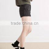Wholesale Ladies Cheap Plain Washed Rolled Booty Hem Denim Jeans Shorts for Women 2016 thumbnail-4
