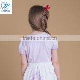 Summer Girls Cotton T Shirt Lavender Color With Embroidery Flowers thumbnail-4
