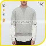 2017 Wholesale Mens Grey Vintage Color Block Panelled Sweatshirt thumbnail-1