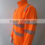 Mens Orange hi Vis Reflective Protective Jacket Warning Fleece Chinese Local Tape Safety Sweatshirt thumbnail-3
