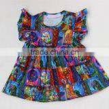 Hot Sale Kids Girl Witch Prints Smocks Dress Bubble Sleeves Summer Cute Pearls Smocks thumbnail-1