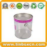 PVC Tinplate Bucket Transparent PET Tin Bucket With Clear Body thumbnail-2