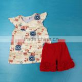 2017 yawoo new designs july 4th national day clothing baby boutique clothing