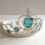 HBN-1447B Wholesale Princess Tiara Crown Elsa Blue Tiara thumbnail-1