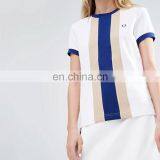 Bulk Wholesale Clothing Custom Women Top White T-shirts Curved Hem Tee Shirt thumbnail-4