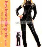Wholesale Zentai Black Wet Look Long Sleeve Latex Catsuit thumbnail-1