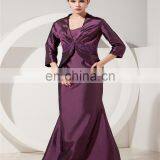 Real Sample Dark Purple Spaghetti Strap Sleeveless Evening Gowns Floor Length Mother Of The Bride Dress With Jacket thumbnail-3