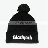 Custom Knitted Pom Beanie Hat With Custom Label