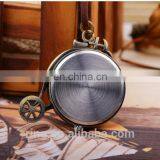 Vintage Eiffel Tower Logo Bronze Pocket Watch With Leather Chain thumbnail-5