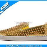 Rivet golden party shoes for man