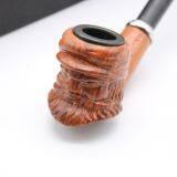 415mm Length Wooden Resin Long Tobacco Pipe With Small Hand-made Engraving Head for Smoking thumbnail-5