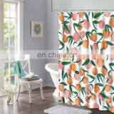 Hot Sale Orange Pattern Digital Printing Shower Curtain With Hooks thumbnail-1