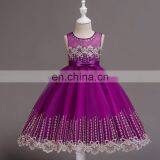 New Princess Girls Embroidery Flower Trailing Dress Children Kids