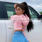 LAITE H2029 Amazon Best Sellers Comfortable Custom Autumn Women Backless Bandage Crop Top Hoodies thumbnail-5