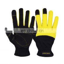 HANDLANDY Synthetic Leather Palm Garden Work House Chores Automotive Safety Working Gloves for Mechanic thumbnail-1