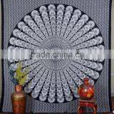 Indian Tapestry Cotton Black Mandala Print Vintage Wall Hanging Tapestries Throw Bedsheet thumbnail-1