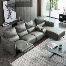 First Layer Cowhide Sofa Living Room Leather Art Intelligent Italian Furniture Corner Small Apartment Sofa Combination