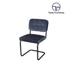Tiptop Wholesale Factory Custom Cafe Metal Dine Armchair Restaurant Chair Modern Dining Room Furniture Velvet Fabric Dining Chairs thumbnail-2