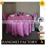 Luxury Special Embroidery Purple Color Satin Rose Hotel Table Cloth for Wedding thumbnail-4