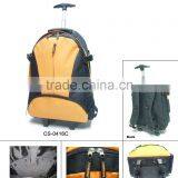 Hot sale high Quality newest promotional fashion men Trolley Backpack black orange polyester