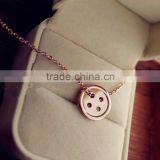 Latest Design Beads Necklace Rose Gold Button Lucky Necklace thumbnail-3