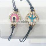 FASHION 2 ROWS EVIL EYE,PEACE CHARM BRACELET thumbnail-2