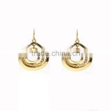 24 K Gold Turkish Jewelry Latest Tops Designs 3 Circles Hanging Earrings