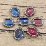 JF8580 Wholesale crystal rhinestone pave oval blue pink green purple agate beads