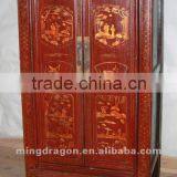 Chinese Antique Furniture Shanxi Pine Wood Red Two Door Cabinet thumbnail-1