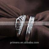 S925 Sterling Silver Couple Ring for Lovers Crown Cross Zircon Engagement Rings thumbnail-3