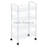 Multifunctional 4 Tier Mobile Metal Kitchen Fruit Vegetable Shelf thumbnail-1