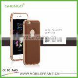 TPU Mobile Phone Case With Leather Back Over For IPhone