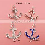 New Flatback Anchor Rhinestone Button for Patriotic Day (BTN-5681) thumbnail-1