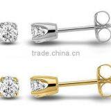 18 K -YELLOW GOLD- DIAMOND EARINGS thumbnail-1